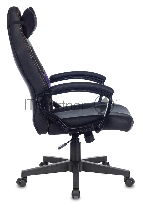 Кресло игровое Zombie HERO JOKER черный/фиолетовый искусственная кожа с подголов. крестовина пластик