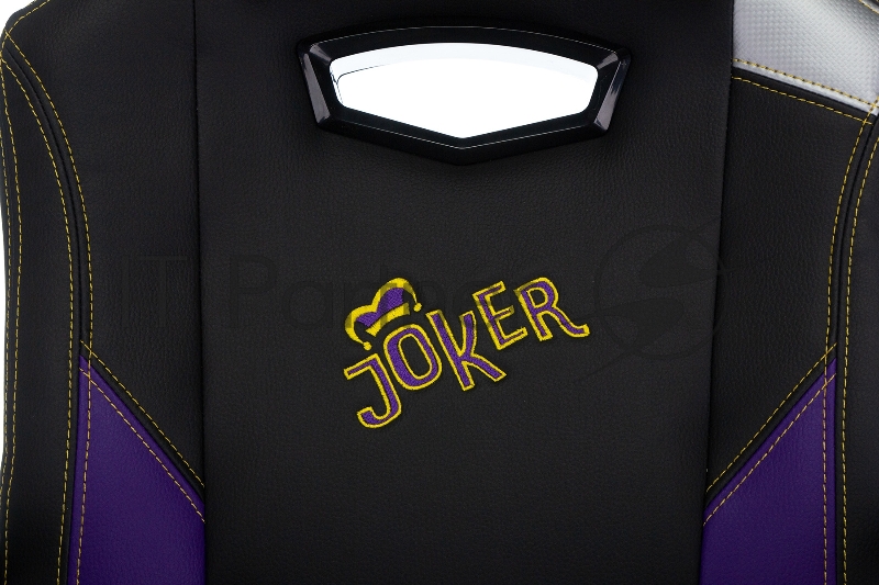 Кресло игровое Zombie HERO JOKER черный/фиолетовый искусственная кожа с подголов. крестовина пластик