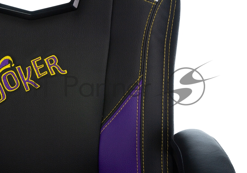 Кресло игровое Zombie HERO JOKER черный/фиолетовый искусственная кожа с подголов. крестовина пластик