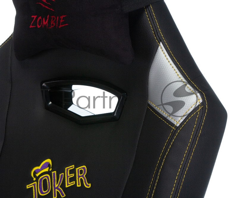 Кресло игровое Zombie HERO JOKER черный/фиолетовый искусственная кожа с подголов. крестовина пластик