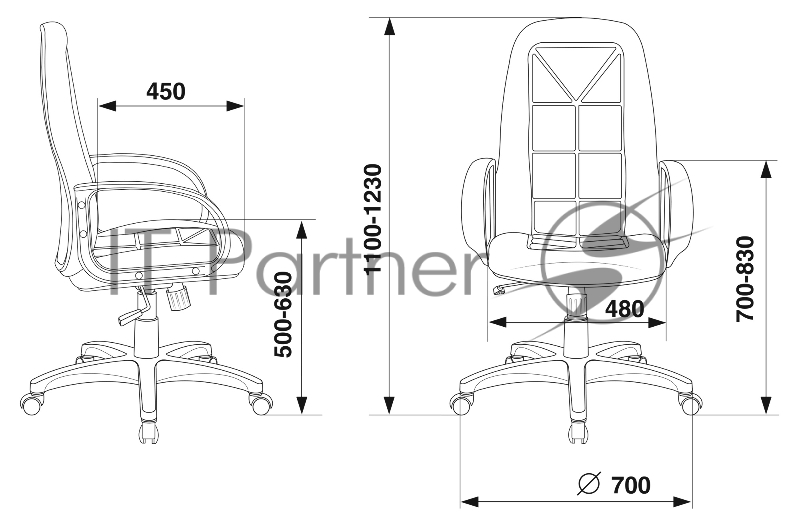 Кресло руководителя Бюрократ CH 727 черный крестовина пластик
