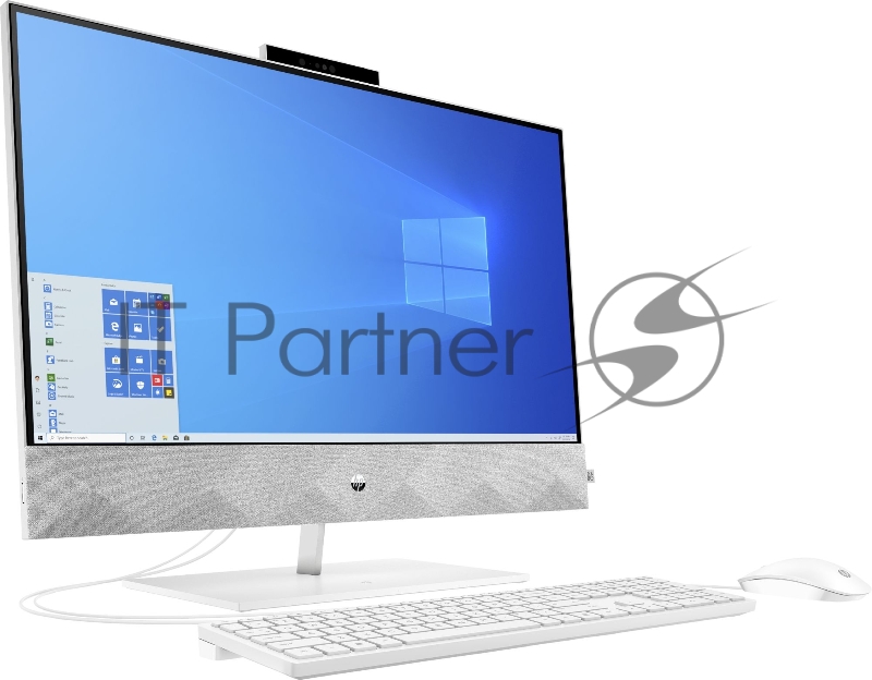 Моноблок HP Pavilion I 27-27-d0005ur NT 27 (1920x1080) Core i3-10300T, 4GB DDR4 2666 (1x4GB), SSD 128Gb, Internal graphics, no DVD, kbd&mouse wired, 5MP Webcam, White, Win10, 1Y Wty