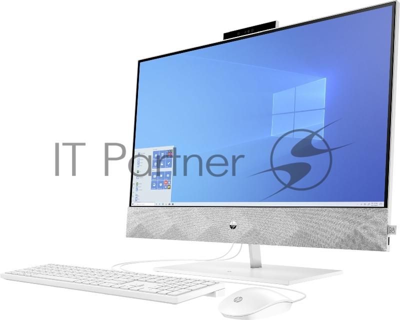 Моноблок HP Pavilion I 27-27-d0005ur NT 27 (1920x1080) Core i3-10300T, 4GB DDR4 2666 (1x4GB), SSD 128Gb, Internal graphics, no DVD, kbd&mouse wired, 5MP Webcam, White, Win10, 1Y Wty