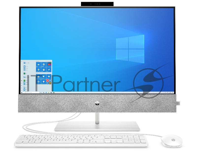 Моноблок HP Pavilion I 27-27-d0005ur NT 27 (1920x1080) Core i3-10300T, 4GB DDR4 2666 (1x4GB), SSD 128Gb, Internal graphics, no DVD, kbd&mouse wired, 5MP Webcam, White, Win10, 1Y Wty
