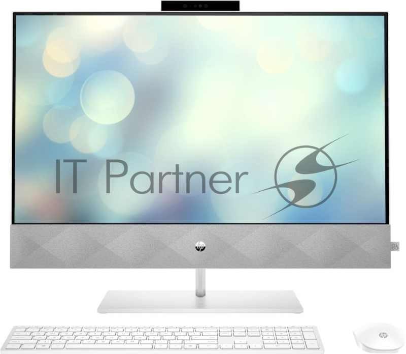 Моноблок HP Pavilion I 27-27-d0006ur NT 27 FHD(1920x1080) Core i3-10300T, 4GB DDR4 2666 (1x4GB), SSD 256Gb, Internal graphics, no DVD, kbd&mouse wired, 5MP Webcam, White, FreeDos, 1Y Wty