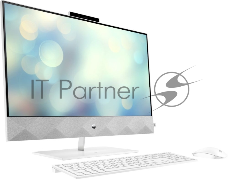 Моноблок HP Pavilion I 27-27-d0006ur NT 27 FHD(1920x1080) Core i3-10300T, 4GB DDR4 2666 (1x4GB), SSD 256Gb, Internal graphics, no DVD, kbd&mouse wired, 5MP Webcam, White, FreeDos, 1Y Wty