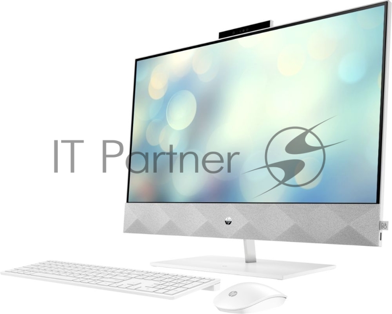 Моноблок HP Pavilion I 27-27-d0006ur NT 27 FHD(1920x1080) Core i3-10300T, 4GB DDR4 2666 (1x4GB), SSD 256Gb, Internal graphics, no DVD, kbd&mouse wired, 5MP Webcam, White, FreeDos, 1Y Wty