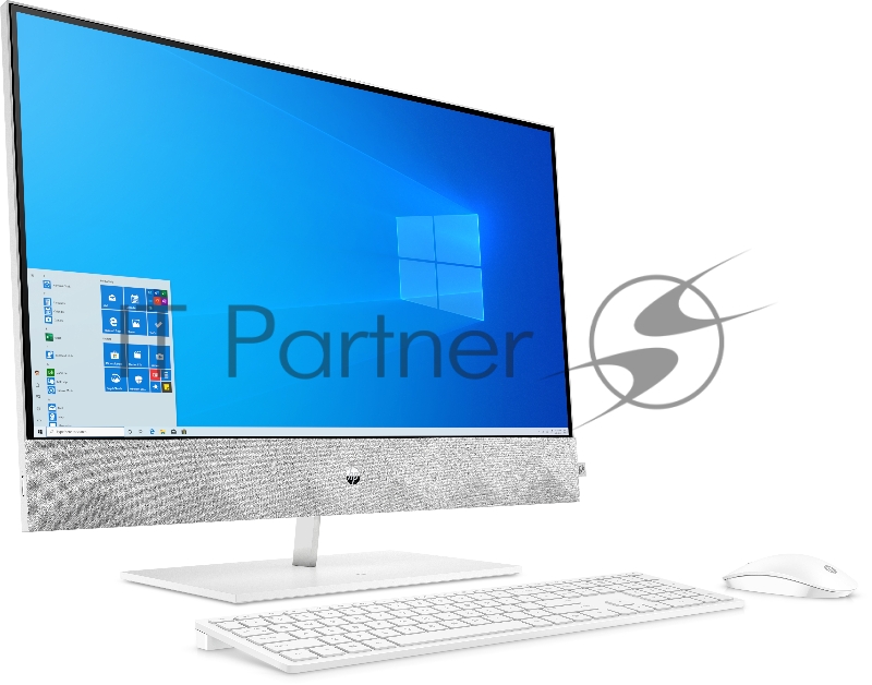 Моноблок HP Pavilion I 27-27-d0006ur NT 27 FHD(1920x1080) Core i3-10300T, 4GB DDR4 2666 (1x4GB), SSD 256Gb, Internal graphics, no DVD, kbd&mouse wired, 5MP Webcam, White, FreeDos, 1Y Wty