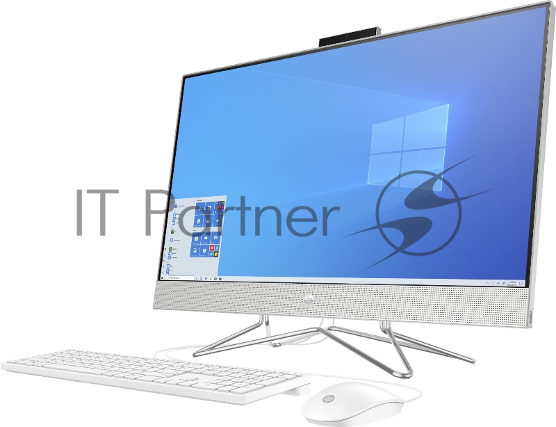 Моноблок HP 27-dp0025ur AiO 27(1920x1080)/Intel Pentium Gold G6400T(Ghz)/4096Mb/128PCISSDGb Intergrated Graphics /Cam/WiFi/war 1y/Natural silver/W10 + USB KBD, USB MOUSE