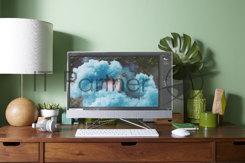 Моноблок HP 27-dp0025ur AiO 27(1920x1080)/Intel Pentium Gold G6400T(Ghz)/4096Mb/128PCISSDGb Intergrated Graphics /Cam/WiFi/war 1y/Natural silver/W10 + USB KBD, USB MOUSE