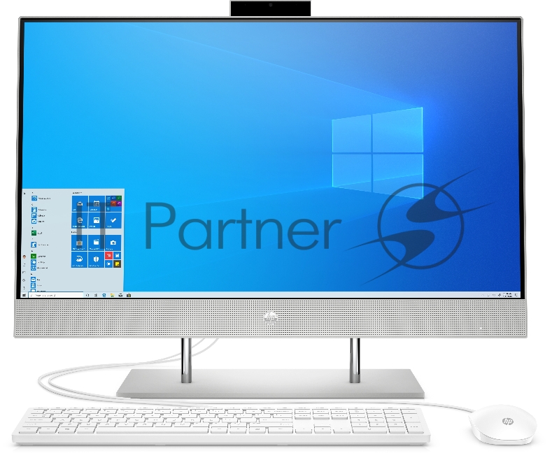 Моноблок HP 27-dp0025ur AiO 27(1920x1080)/Intel Pentium Gold G6400T(Ghz)/4096Mb/128PCISSDGb Intergrated Graphics /Cam/WiFi/war 1y/Natural silver/W10 + USB KBD, USB MOUSE