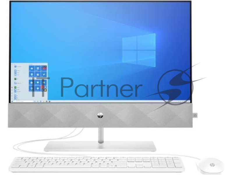 Моноблок HP Pavilion A 24-k0006ur NT 23,8 FHD(1920x1080) AMD Ryzen3-4300U, 4GB DDR4 3200 (1x4GB), SSD 256Gb, AMD Integrated Graphics, no DVD, kbd&mouse wired, 5MP Webcam, White, Win10, 1Y Wty