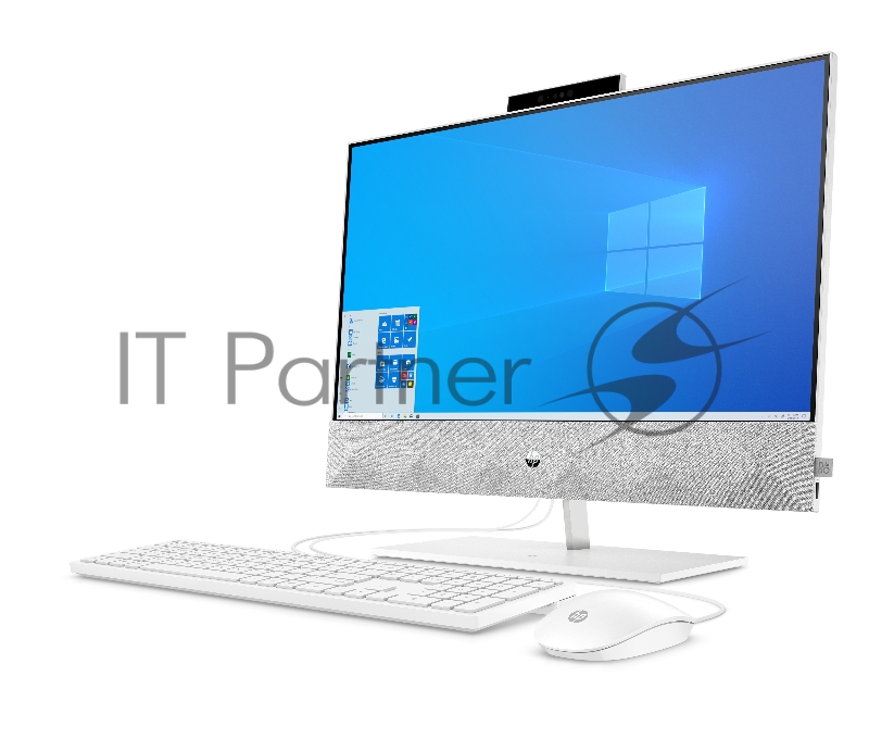 Моноблок HP Pavilion A 24-k0006ur NT 23,8 FHD(1920x1080) AMD Ryzen3-4300U, 4GB DDR4 3200 (1x4GB), SSD 256Gb, AMD Integrated Graphics, no DVD, kbd&mouse wired, 5MP Webcam, White, Win10, 1Y Wty