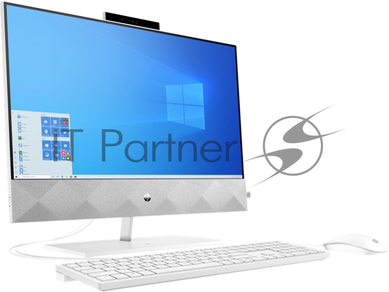 Моноблок HP Pavilion A 24-k0006ur NT 23,8 FHD(1920x1080) AMD Ryzen3-4300U, 4GB DDR4 3200 (1x4GB), SSD 256Gb, AMD Integrated Graphics, no DVD, kbd&mouse wired, 5MP Webcam, White, Win10, 1Y Wty