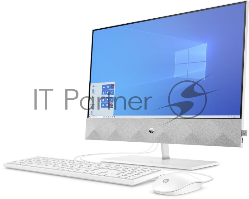 Моноблок HP Pavilion A 24-k0006ur NT 23,8 FHD(1920x1080) AMD Ryzen3-4300U, 4GB DDR4 3200 (1x4GB), SSD 256Gb, AMD Integrated Graphics, no DVD, kbd&mouse wired, 5MP Webcam, White, Win10, 1Y Wty