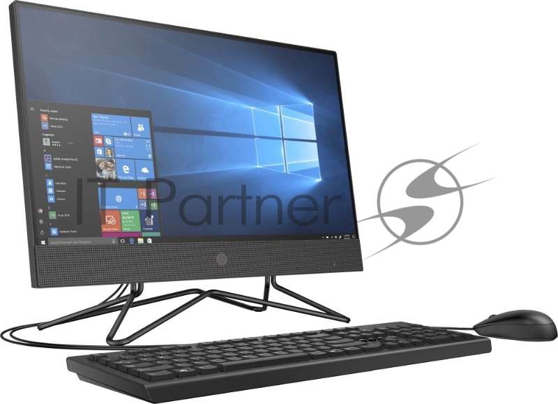 Моноблок HP 200 G4 21.5 Full HD i5 10210U (1.6) 8Gb SSD256Gb UHDG DVDRW CR Windows 10 Professional 64 GbitEth WiFi BT 65W клавиатура мышь Cam серый
