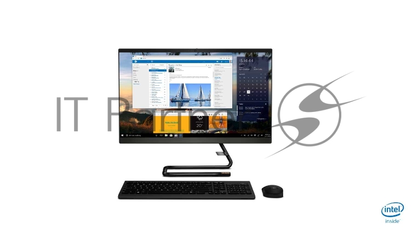 Моноблок Lenovo IdeaCentre AIO A340-24IGM 23.8(1920x1080 IPS)/Intel Pentium Silver J5040(2Ghz)/4096Mb/512SSDGb/DV UHD Graphics 605/BT/WiFi/war 1y/5.87kg/black/DOS + Keyboard, mouse USB