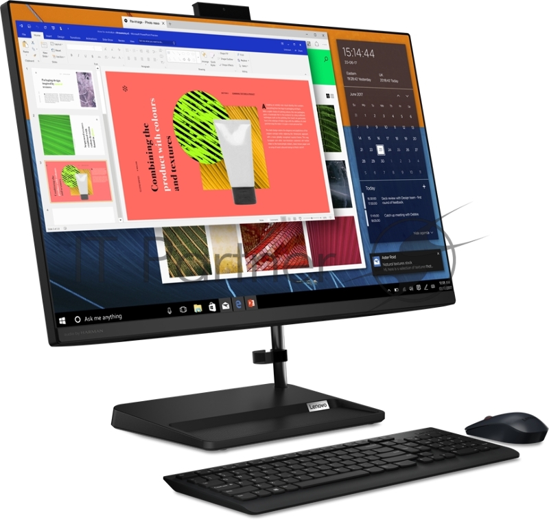Моноблок Lenovo IdeaCentre AIO 3 27ALC6 27(1920x1080)/AMD Ryzen 5 5500U(2.1Ghz)/8192Mb/512SSDGb/ Radeon/BT/WiFi/war 1y/8.77kg/black/W10 + Keyboard, mouse USB