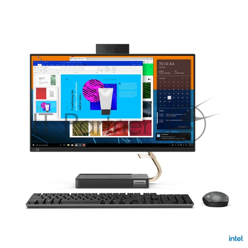 Моноблок Lenovo IdeaCentre AIO 5 24IOB6 23.8(1920x1080)/Intel Core i7 11700T(1.4Ghz)/16384Mb/512SSDG UHD Graphics 750/BT/WiFi/war 1y/black/W10 + Keyboard, mouse USB