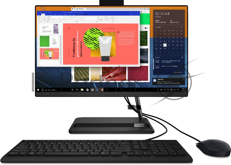 Моноблок Lenovo IdeaCentre AIO 3 22ADA6 21.5 (1920x1080)/AMD Athlon 3050U(2.3Ghz)/4096Mb/256SSDGb/ Radeon/BT/WiFi/war 1y/6.07kg/black/W10 + Keyboard, mouse USB