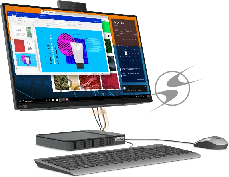 Моноблок Lenovo IdeaCentre AIO 5 24IOB6 23.8 (1920x1080)/Intel Core i7 11700T(1.4Ghz)/16384Mb/1024SSD UHD Graphics 750/BT/WiFi/war 1y/black/W10 + Keyboard, mouse USB