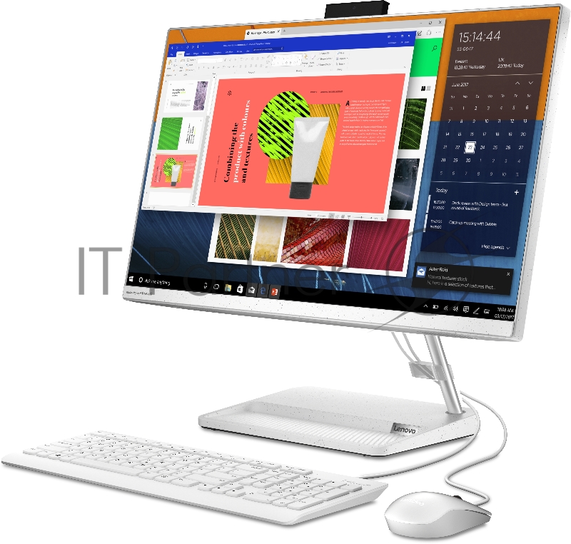 Моноблок/ Lenovo IdeaCentre AIO 3 24ITL6 23.8(1920x1080)/Intel Core i3 1115G4(3Ghz)/4096Mb/256SSDGb/n UHD Graphics/BT/WiFi/war 1y/6.81kg/white/DOS + Keyboard, mouse USB
