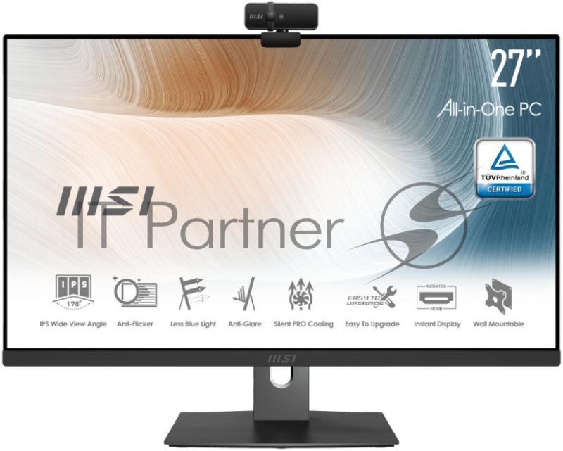 Моноблок MSI Modern AM271P 11M-495XRU 27 Full HD i5 1135G7 (2.4) 8Gb SSD512Gb noOS 120W клавиатура мышь черный 1920x1080