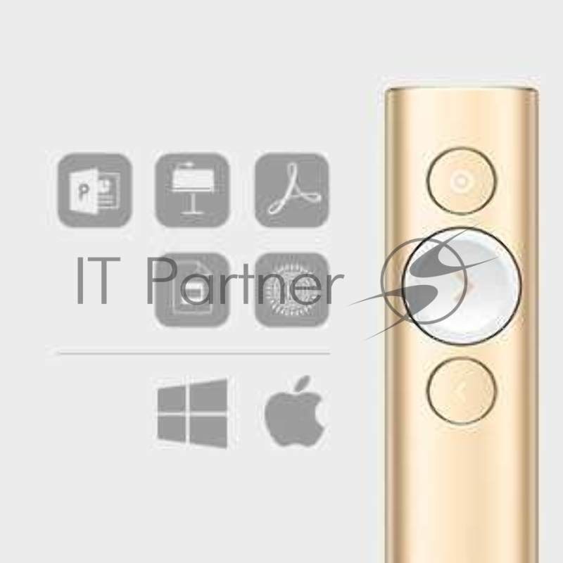 Презентер Logitech Spotlight (TM) Presentation Remote Radio USB (30м) золотистый