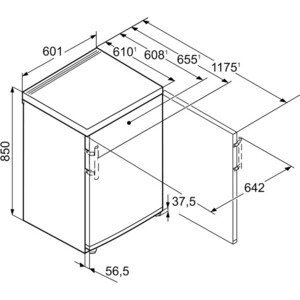 Холодильник Liebherr 85x60.1x60.8, однокамерный, объем 147л, без морозильной камеры, серебристый