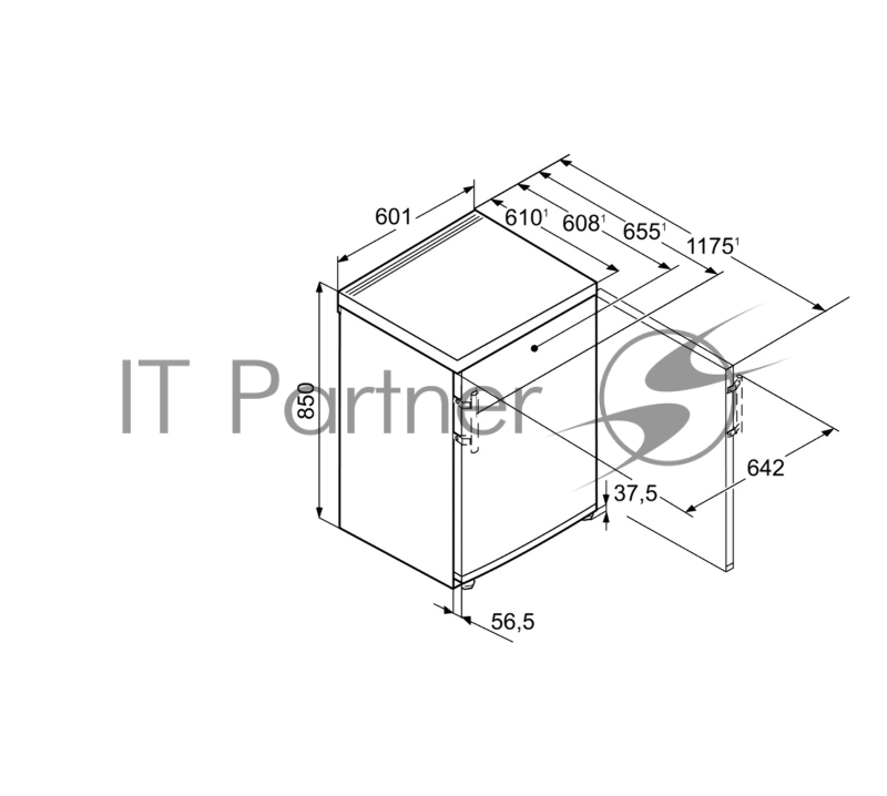 Холодильник Liebherr Холодильник Liebherr/ 85x60.1х60.8, однокамерный, объем камер 127/18л, морозильная камера сверху, серебристый