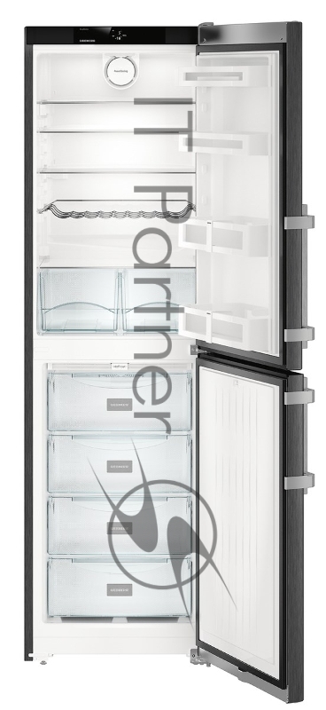 Холодильник Liebherr Холодильник Liebherr/ 201.1x60х63, объем камер 221+120, No Frost, дисплей, морозильная камера нижняя, черная нержавеющая сталь