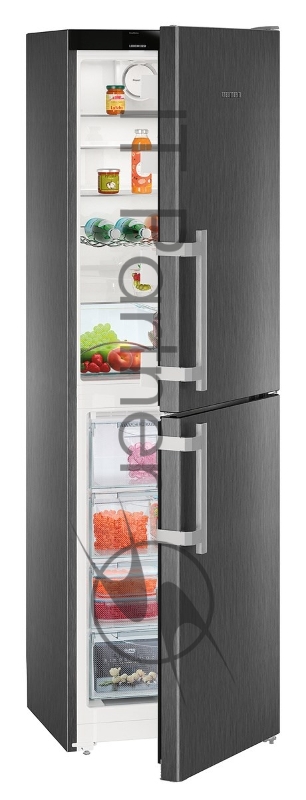 Холодильник Liebherr Холодильник Liebherr/ 201.1x60х63, объем камер 221+120, No Frost, дисплей, морозильная камера нижняя, черная нержавеющая сталь