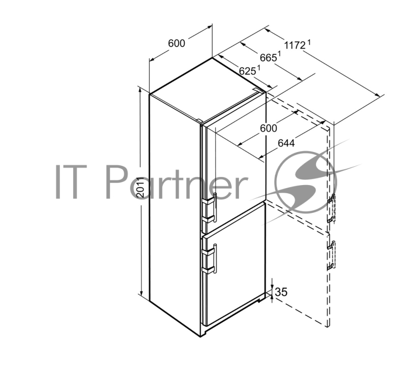 Холодильник Liebherr Холодильник Liebherr/ 201.1x60х63, объем камер 221+120, No Frost, дисплей, морозильная камера нижняя, черная нержавеющая сталь