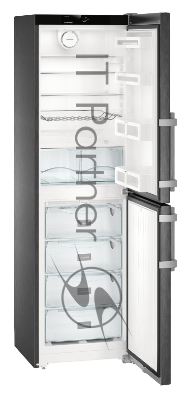 Холодильник Liebherr Холодильник Liebherr/ 201.1x60х63, объем камер 221+120, No Frost, дисплей, морозильная камера нижняя, черная нержавеющая сталь
