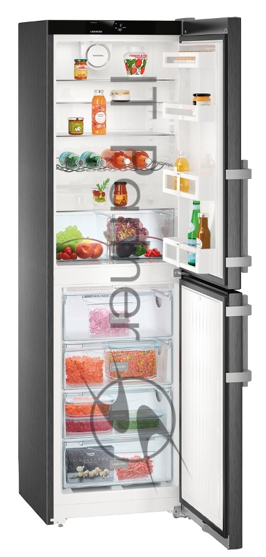 Холодильник Liebherr Холодильник Liebherr/ 201.1x60х63, объем камер 221+120, No Frost, дисплей, морозильная камера нижняя, черная нержавеющая сталь