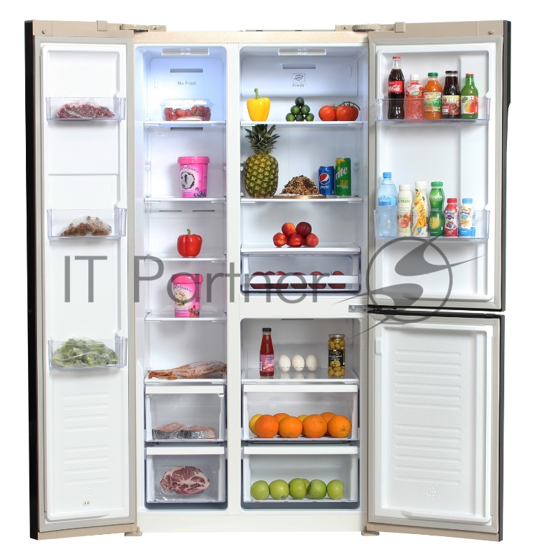 Холодильник Hyundai CS5073FV шампань (трехкамерный)