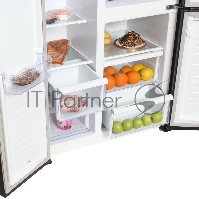 Холодильник Hyundai CS5073FV черная сталь (трехкамерный)