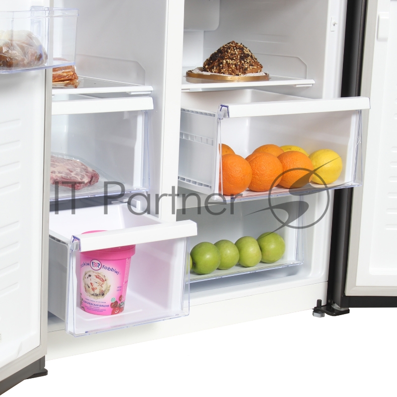 Холодильник Hyundai CS5073FV черная сталь (трехкамерный)