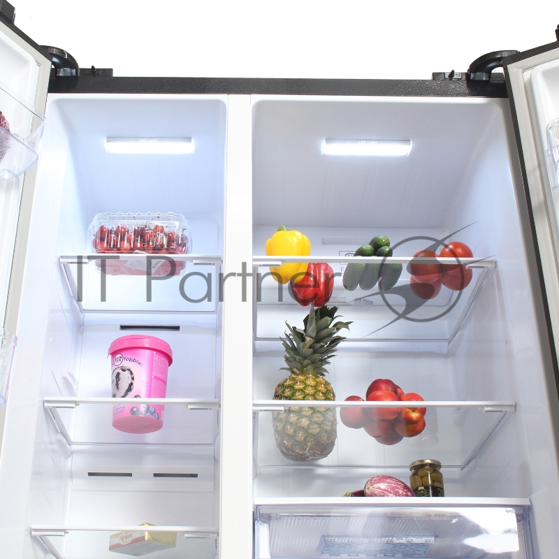 Холодильник Hyundai CS5073FV черная сталь (трехкамерный)