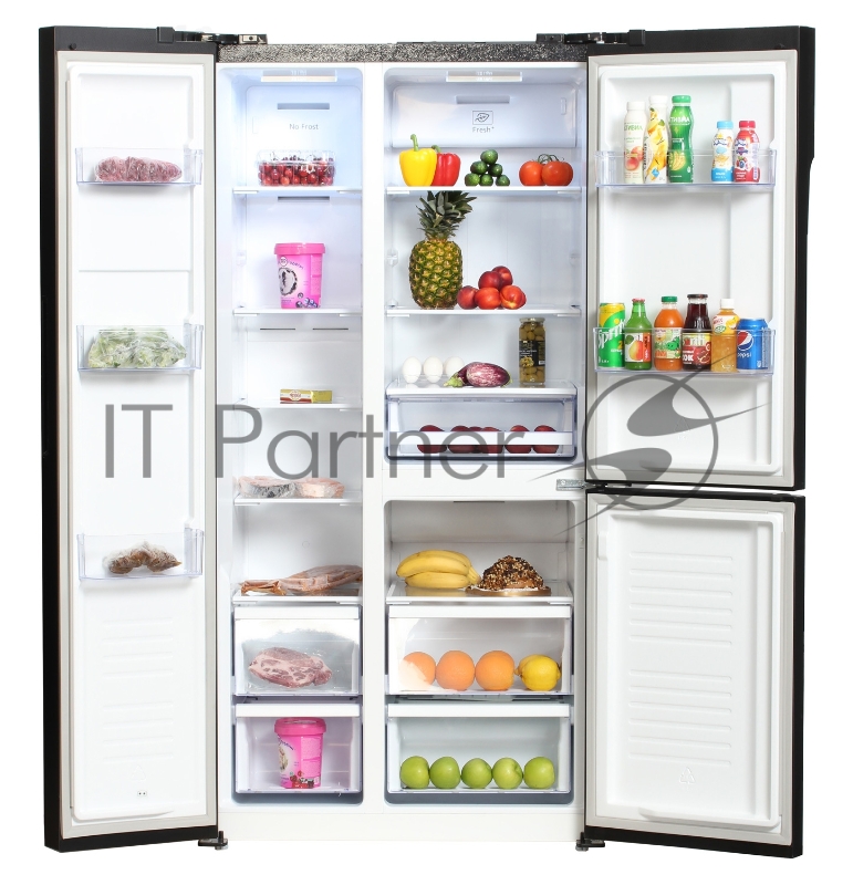 Холодильник Hyundai CS5073FV черная сталь (трехкамерный)