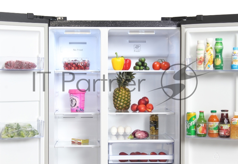 Холодильник Hyundai CS5073FV черная сталь (трехкамерный)