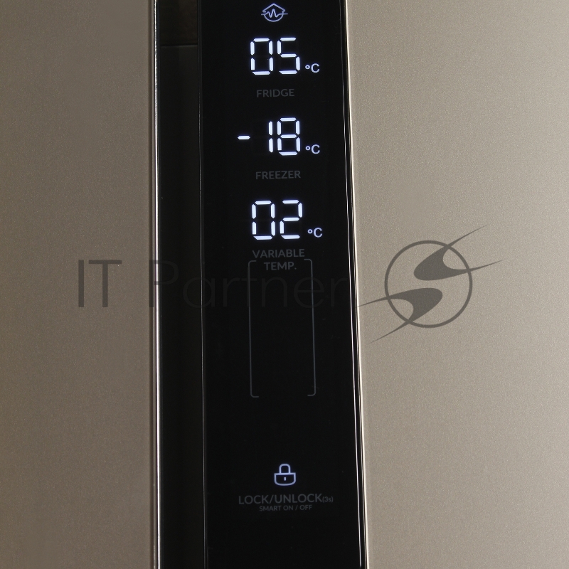 Холодильник Hyundai CS6073FV шампань стекло (трехкамерный)