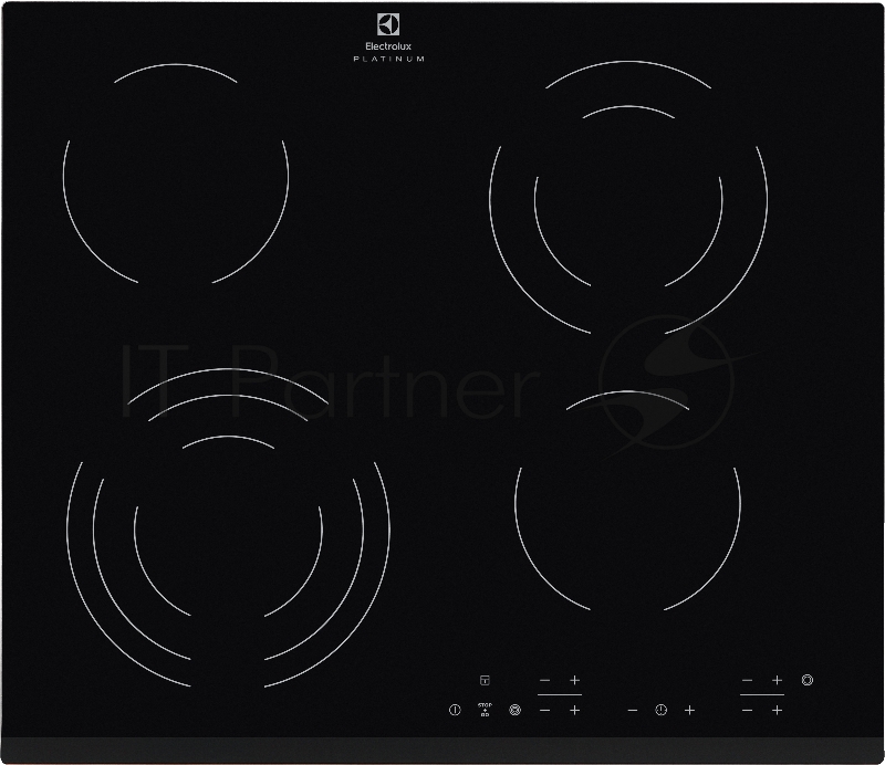 Встраиваемая варочная поверхность ELECTROLUX CPE6433KF / 59x52x3.8 см, стеклокерамика, независ., цвет: черный