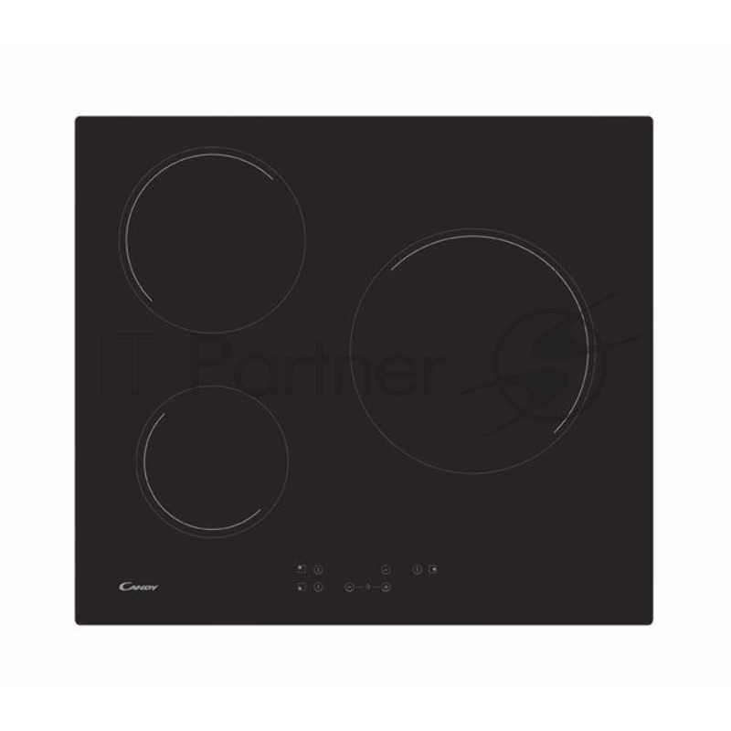 Встраиваемая электрическая панель CANDY CH63CT / Автоматика закипания. Индикация остаточного тепла. Таймер. 10 ступеней нагрева. 6 уровней безопасности. Рамка: без рамки