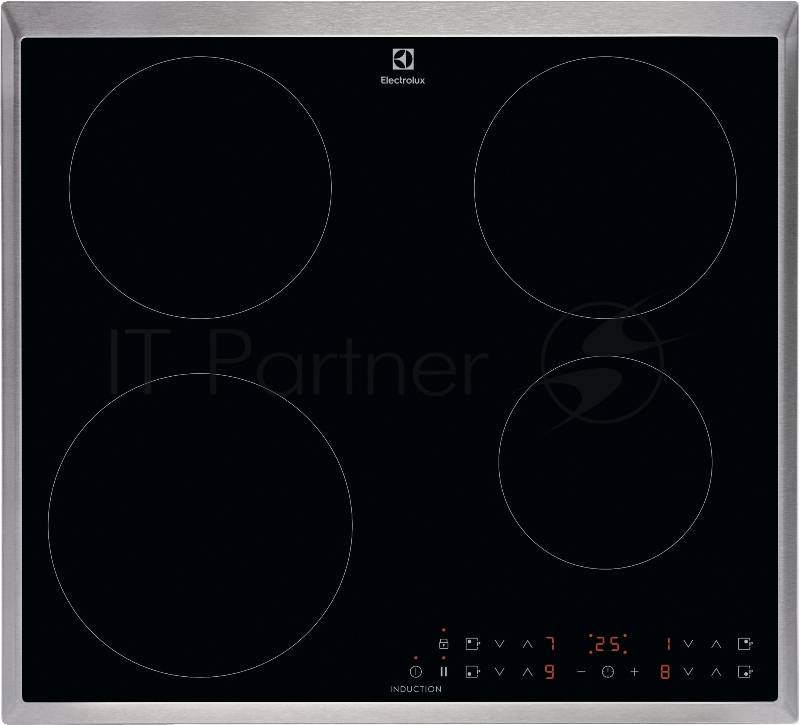 Встраиваемая варочная панель ELECTROLUX IPE6440KX / Цвет: Черный, сенсорное управление, 3-хступенчатая индикация остаточного тепла,акустический сигнал (вкл/выкл), Функция Booster, автоматика закипания, блокировка от детей, блокировка панели управлен