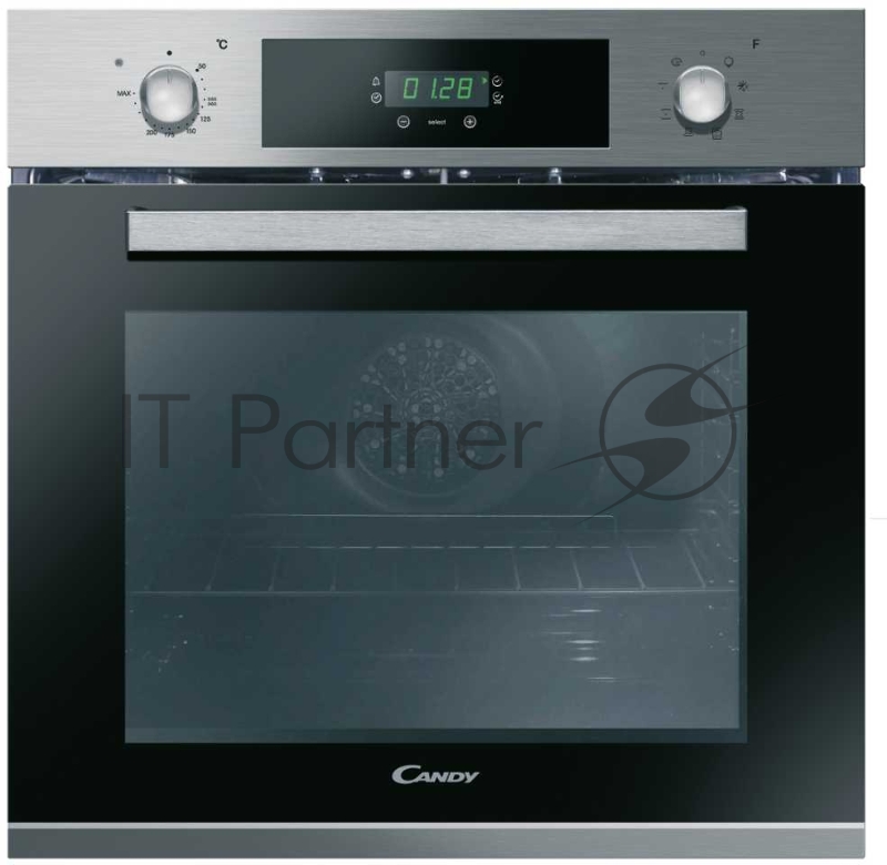 Встраиваемая электрическая духовка CANDY FCP615X/E1 / Дизайн: POP EVO. Цвет: нержавеющая сталь. 8 режимов. Режим CookLight для здорового питания. Сенсорный дисплей. Очистка AquaActiva. Эмаль класса А. Тангенциальное охлаждение. Сплошное стекло дверки