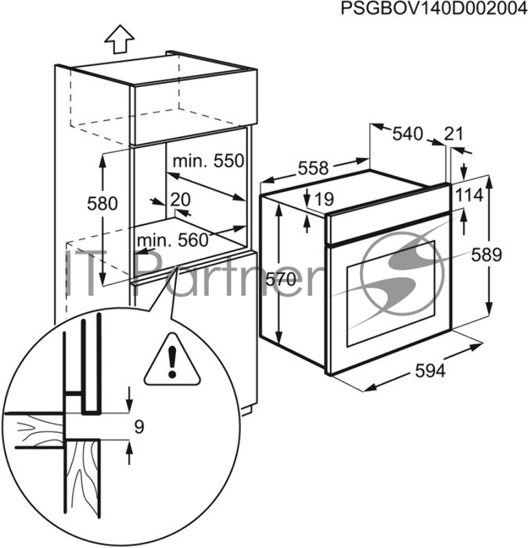 Встраиваемая электрическая духовка ELECTROLUX OEF5C50Z / SurroundCook, основной цвет - черный, утапливаемые переключатели, таймер отключения, отложенный старт, будильник, хромированные направляющие из нержавеющей стали, телескопические направляющие F