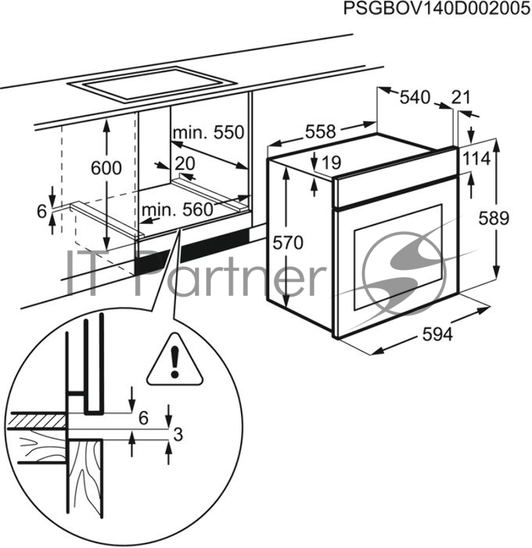 Встраиваемая электрическая духовка ELECTROLUX OEF5C50Z / SurroundCook, основной цвет - черный, утапливаемые переключатели, таймер отключения, отложенный старт, будильник, хромированные направляющие из нержавеющей стали, телескопические направляющие F
