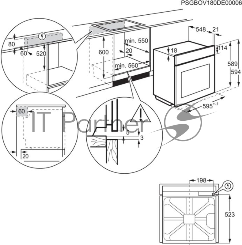 Духовой шкаф Электрический Electrolux OEF3H30X нержавеющая сталь