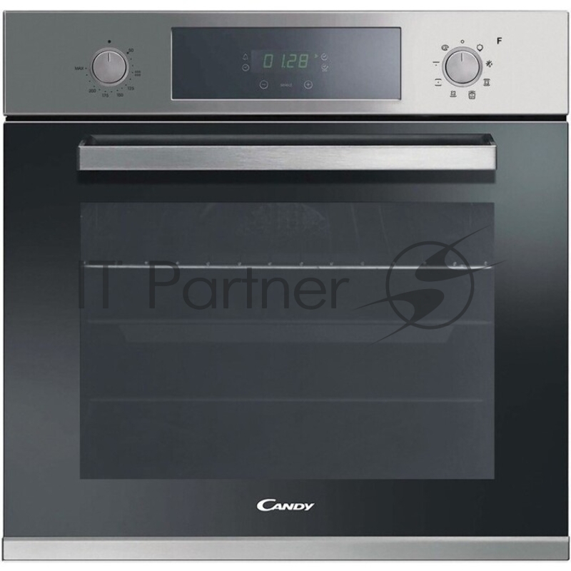 Встраиваемая электрическая духовка CANDY Многофункциональный духовой шкаф 60 см. Дизайн: POP EVO. Цвет: нержавеющая сталь. 8 режимов. Режим CookLight для здорового питания. Сенсорный дисплей. Утапливаемые ручки. Очистка AquaActiva. Эмаль класса А. Та
